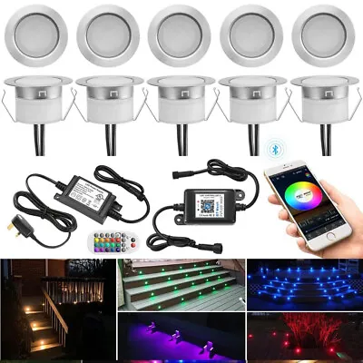 Decking Lights RGBW 45mm LED Deck Lights Kit Bluetooth Smart Phone APP Control • £265.19