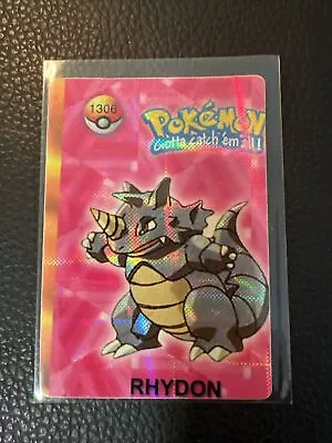 ERROR MISCUT Rhydon #1306 Pokémon Vintage Prism Vending Sticker Bandai Cardass 4 • $6