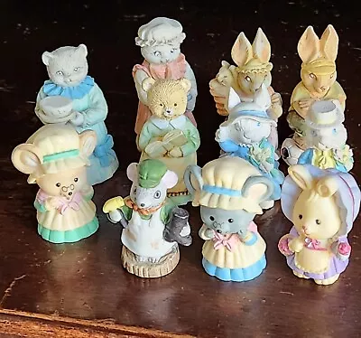 Vintage Russ Berrie & J.C. '91 Miniature Figurines Mouse Bunny Rabbits Cats • $25