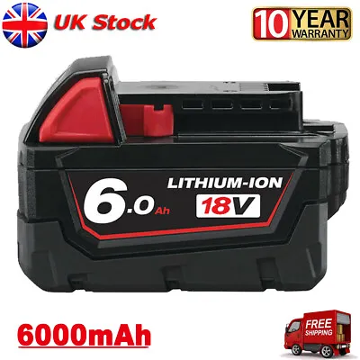 6.0 AH For Milwaukee M18 18V Extended Capacity Battery Lithium Ion XC 48-11-1860 • £19.92