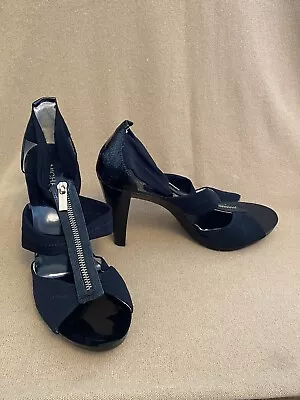 Michael Kors Berkley T-Strap Heeled Sandals In Black Size 9.1/2 M New No Box • $39.95