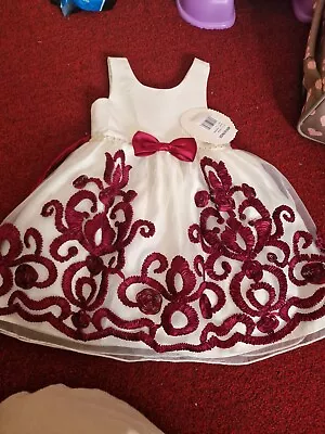 Girls Bridesmaid Dress Baby Flower Kids Party Rose Bow Wedding Dresses Princess • £13.50