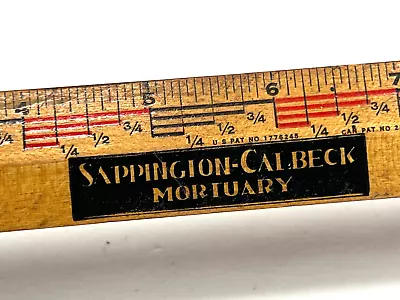 Vtg Sappington Calbeck Mortuary Funeral Home Advertising Ruler Pratt Kansas KS • $49.99