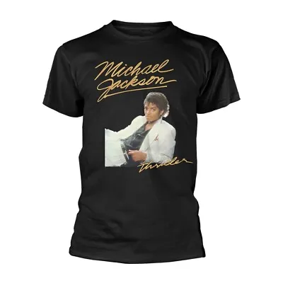 MICHAEL JACKSON - THRILLER WHITE SUIT BLACK T-Shirt Large • £19.11