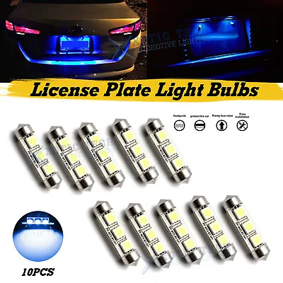 10pcs 8000K Ice Blue Canbus Festoon 6418 C5W 36MM LED License Plate Light Bulbs • $10.39