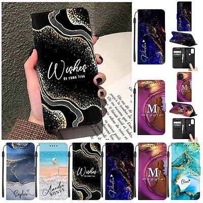 Marble Personalised PU Leather Case Cover For Motorola Moto G Stylus G Power G84 • $12.25