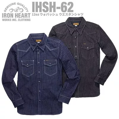 IRON HEART IHSH-62 Wabash Western Shirt Indigo/Black Size L-XXXL Made In Japan • $251