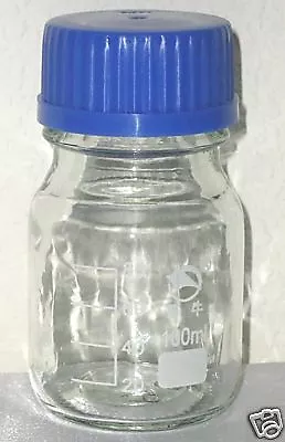 Glass Culture Media Bottle W Cap Autoclavable Reagent 100 Ml Borosilicate New • $4.08