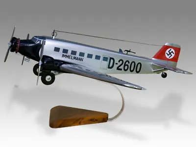 Junkers JU-52 D-2600 Immelmann II Solid Mahogany Replica Airplane Desktop Model • $198.59