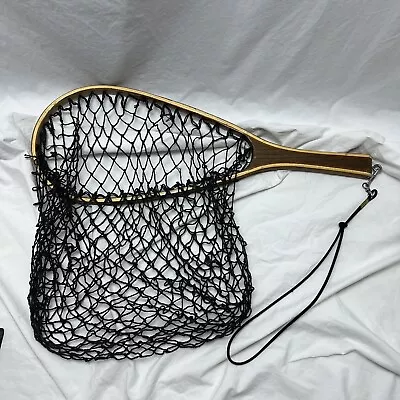 Vtg Fly Fishing Net Wood Handle Trout Fish Landing Cabin Cottage Decor Trap Hunt • $0.99