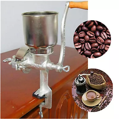 Manual Hand Grain Corn Cereal Flour Mill With Hopper Wheat Coffee Rice Grinder • $44.99