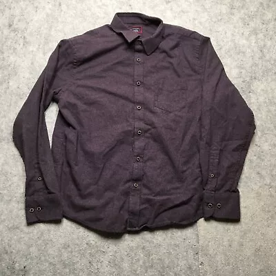 UNTUCKit Flannel Shirt Mens XL Solid Purple Button Up Cotton • $4.99