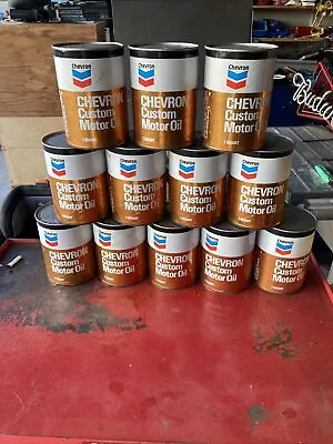 Vintage Chevron Custom 10w-40 Motor Oil Composite Can Full Unopened 1 Can • $12
