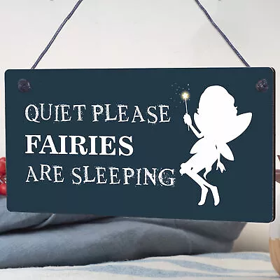 Quiet Please Novelty Hanging Plaque Fairy Sign Garden Shed Mum Decor Gift Plaque • £3.95