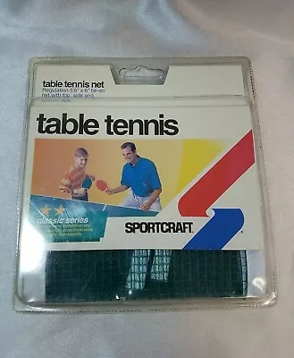 Vintage Sportcraft Table Tennis Replacement Net Green Model 19450 New In Package • $9