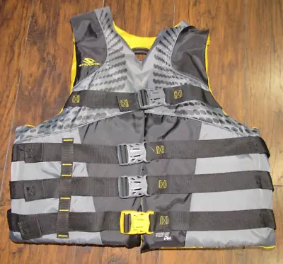 Stearns Adult 2X 3X Lg Black Gray Yellow Infinity Boating Life Jacket Vest New • $14.94