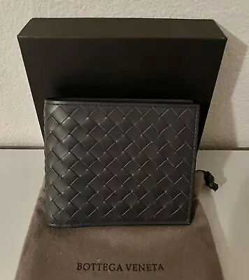 Bottega Veneta Authentic Dark Gray Bifold Wallet  (include Dust Bag & Box) • $399