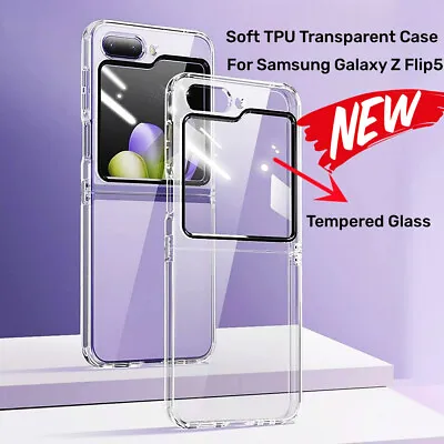 $9.95 • Buy For Samsung Galaxy Z Flip 5 5G Clear TPU Case Cover Built-in Screen Protector