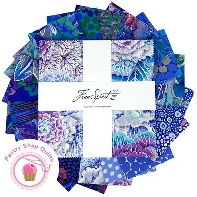 Kaffe Fassett CLASSICS Blue Lake  LAYER CAKE 42 - 10  Squares Quilting Fabric • $57.95