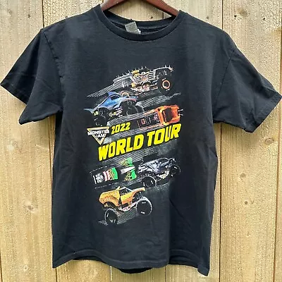 Monster Jam 2022 World Tour Youth Tee Size Large Trucks Like-new • $19