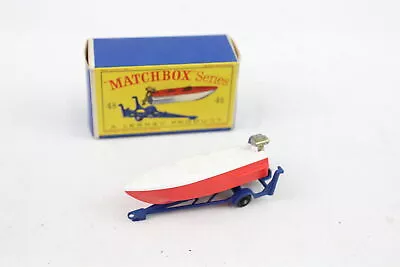 Boxed Vintage LESNEY Matchbox Series 48 Trailer W/ Removable Sports Boat Diecast • $8.02