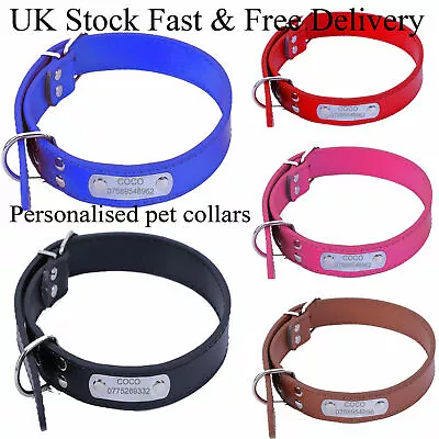 £5.99 • Buy Pet Dog Cat Collar Personalised Rein Padded Engraved Name Number Christmas Gift