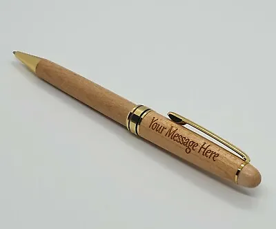 £7.99 • Buy Personalised Engraved Wooden Black Ballpoint Pen  | Gift 
