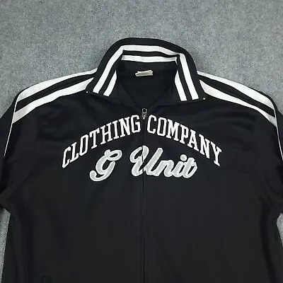 G Unit Track Jacket Mens XL Heavy Weight 50 Cent Full Zip Embroidered Black • $59.95