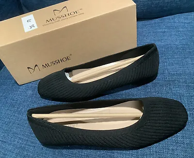 MUSSHOE Black Flats Shoes NEW Women’s Slip-on SIZE 5 • $16.95