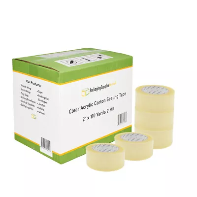 36 Rolls Clear Packing Tape - 2  X 110 Yards - 2 Mil Box Carton Sealing Tape • $52.64