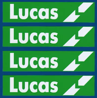 4x 150mm Compatible With Lucas Batteries Electrical Car F1 Racing Vinyl Stickers • £4.99