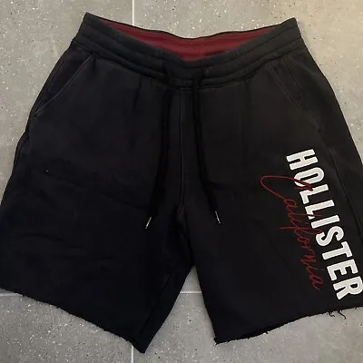 Men’s/ Boys Black Logo Sweat Shorts By Hollister XS • £4.99