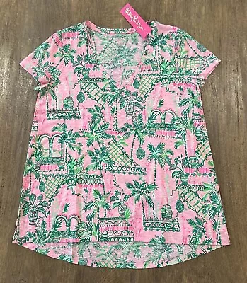 NWT Lilly Pulitzer Etta Top Mandevilla Baby Always Worth It Sz Medium Free Ship • $45