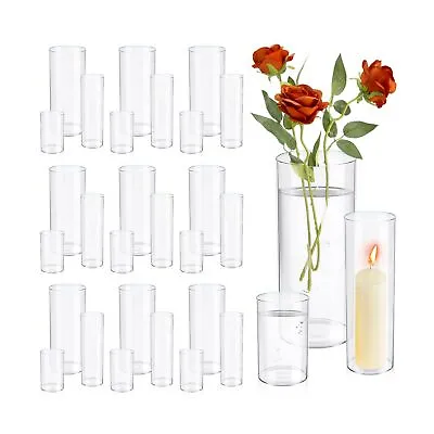 Maxcheck Cylinder Vases Set Glass Cylinder Vases Bulk Floating Candles Holder... • $133.81