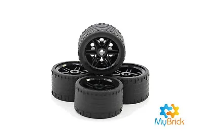 Genuine Lego® Black Wheels - (56145) And Lego Tyres (55978) X 4pack  - Free Post • $18.95