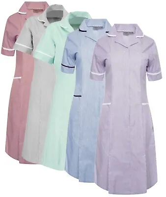 £6.99 • Buy Healthcare Nurse Catering Carer Hospital Maid Stripe Uniform Work Dress RRP £25