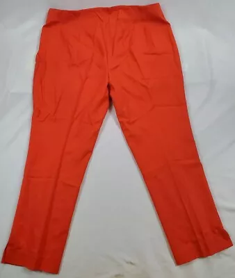 Vince Camuto Cotton Doubleweave Vented Cuff Women's Pant Size 18W Mandarin Red • $16.88