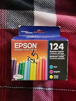 Epson 124 Ink Cartridges Cyan Magenta Yellow Sealed Box Best Before Date 1/2018 • $17.99