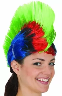 Colorful Mohawk Spiked Wig Purple & Green • $8.88