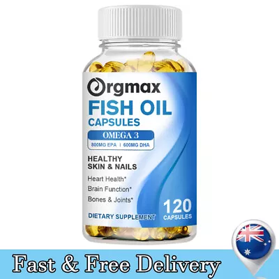 Fish Oil Omega 3 Caps Eye Brain Joint Health EPA & DHA Supplement-120 Capsules • $21.93