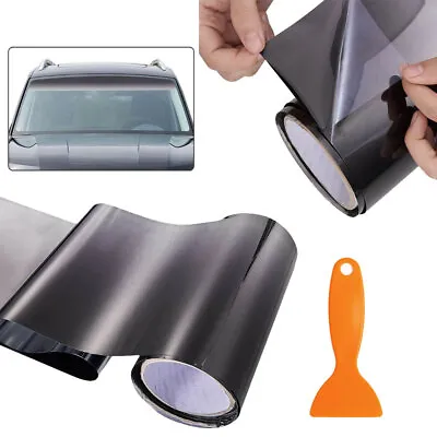 Black Sun Visor Strip Tint Film Car Front Windshield UV Shade Banner Accessories • $8.98