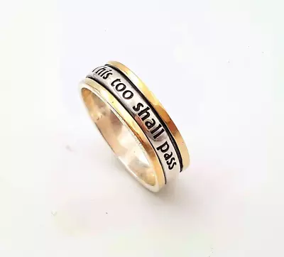 This Too Shall Pass Spinner Ring 925 Sterling Silver Handmade Ring Gift For Her • $16.20