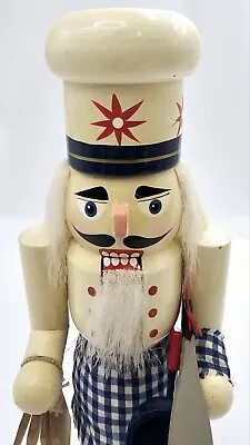 Vintage Wood Chef Nutcracker Christmas Decor 11.75  Tall • $31.99