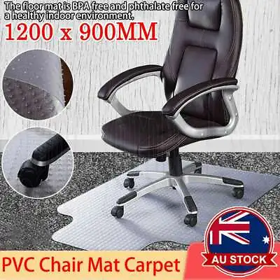 Chair Mat Carpet Floor Protectors PVC Home Office Room Computer Work Mats 120x90 • $25.45