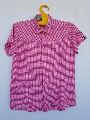 HAGLOFS Pink Top Sz L Climatic Casual Shirt Short Sleeves Travel Outdoor Button  • $10