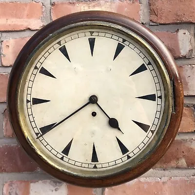 Antique Mahogany Single Fusee Wall Clock : For Spares Or Repair • £225