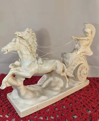 A Santini Sculpture Of Gladiator On Chariot Running Horses Ben Hur Statue W/FLAW • $12.95