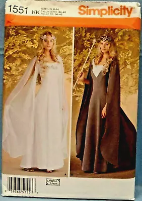 Simplicity Pattern 1551 Medieval Gown Dresses Costume Sizes 8 10 12 14  Uncut • $9.50