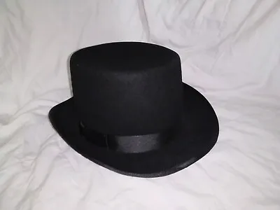 Halloween Black Top Hat 100% Wool Costume Dr. Jekyll Mad Hatter Size X-Large  • $32