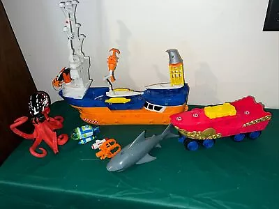 Matchbox MEGA RIG Building System Shark Ship Interchangeable Boat Mattel Lot • $29.99